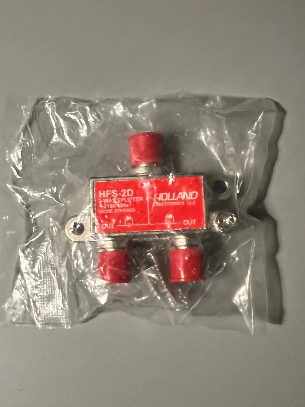Holland HFS-2D Diode Steered 2-Way 1:2 Coax Splitter, Coaxial F Output
